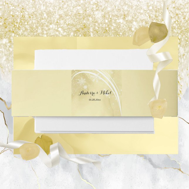 Bandeau De Faire-part Aquarelle Noelle Faire-part de mariage Belly Band (Créateur téléchargé)