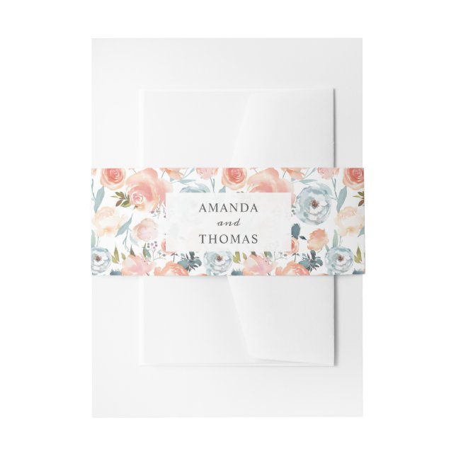 Bandeau De Faire-part Aquarelle Pêche Orange Rustique Mariage Floral (Devant example)