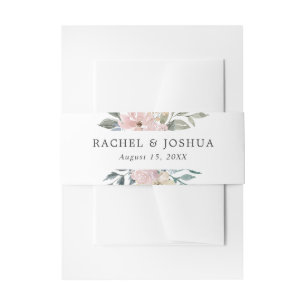 Bandeau De Faire-part Aquarelle romantique Neutre Blush Floral MARIAGE