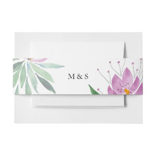 Bandeau De Faire-part Aquarelle romantique rose vert rose