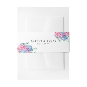 Bandeau De Faire-part Aquarelle rose et bleu Mariage Hydrangea