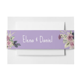 Bandeau De Faire-part Aquarelle rose lavande rose minimaliste