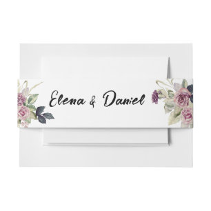 Bandeau De Faire-part Aquarelle rose lavande rose minimaliste
