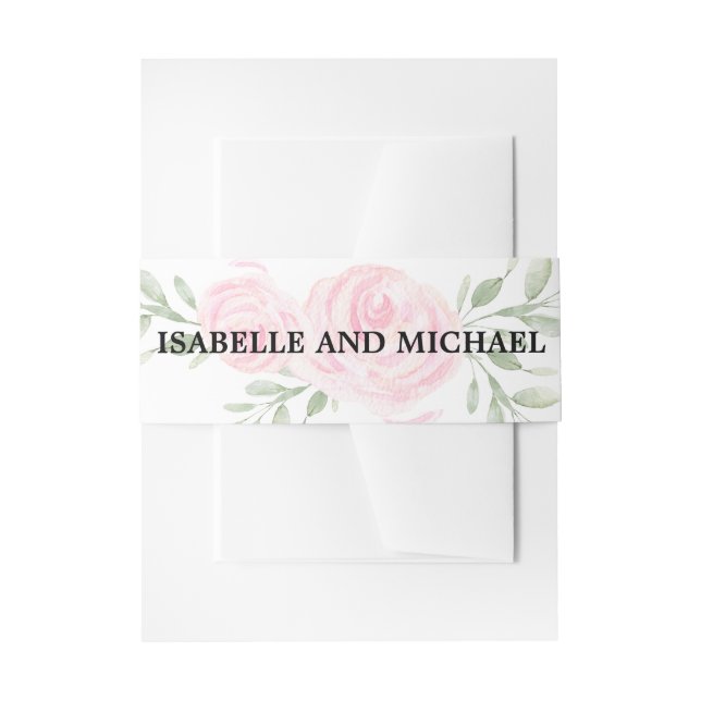 Bandeau De Faire-part Aquarelle rose rose rose pâle personnalisée (Devant example)