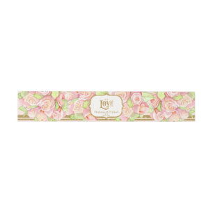 Bandeau De Faire-part Aquarelle Roses Aimer Élégant Mariage romantique