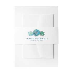 Bandeau De Faire-part Aquarelle Succulente Trio   MARIAGE