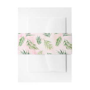 Bandeau De Faire-part Aquarelle Tropical Feuille Mariage Belly Band