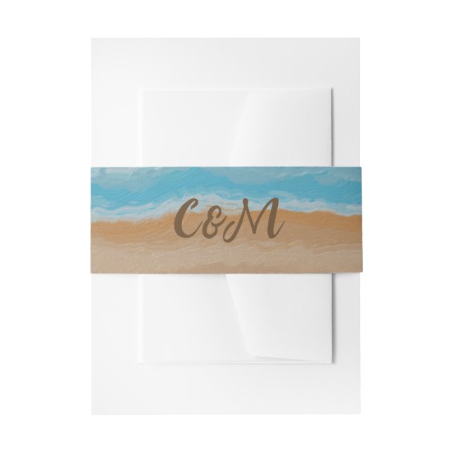 Bandeau De Faire-part Aquarelle Tropical Ocean Beach Mariage (Devant example)