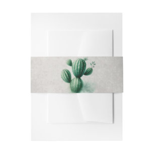 Bandeau De Faire-part Aquarelle Vert Cactus Gris Sud-Ouest Mariage