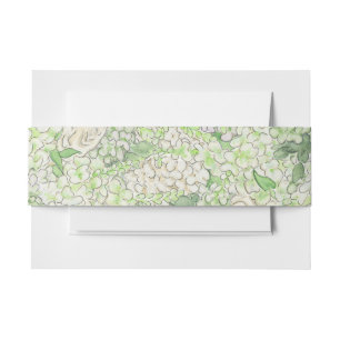 Bandeau De Faire-part Aquarelle Vert et Blanc Hydrangea Crest