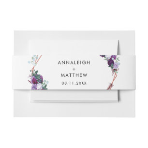Bandeau De Faire-part Aquarelle violet Mariage Floral