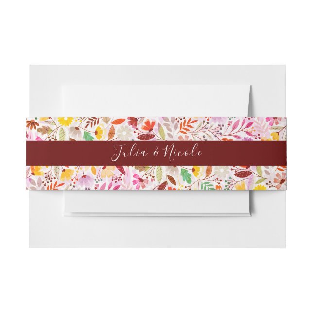 Bandeau De Faire-part Aquarelles vives Fleurs de tulipe d'été Mariage (Devant Example)