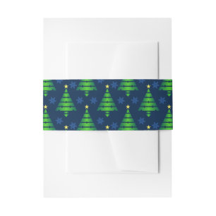 Bandeau De Faire-part Arbre de Noël avec Flocon de neige bleu et Arrière
