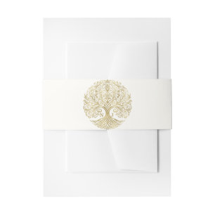 Bandeau De Faire-part Arbre de vie Cream & Gold Celtic Mariage