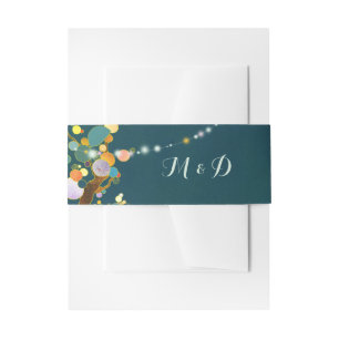 Bandeau De Faire-part Arbres à chaîne Mariage Turquoise