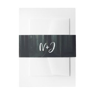 Bandeau De Faire-part Arbres sombres et sombres de la forêt au mariage c