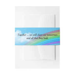 Bandeau De Faire-part Arc-en-ciel dans le nuage avec devis Mariage