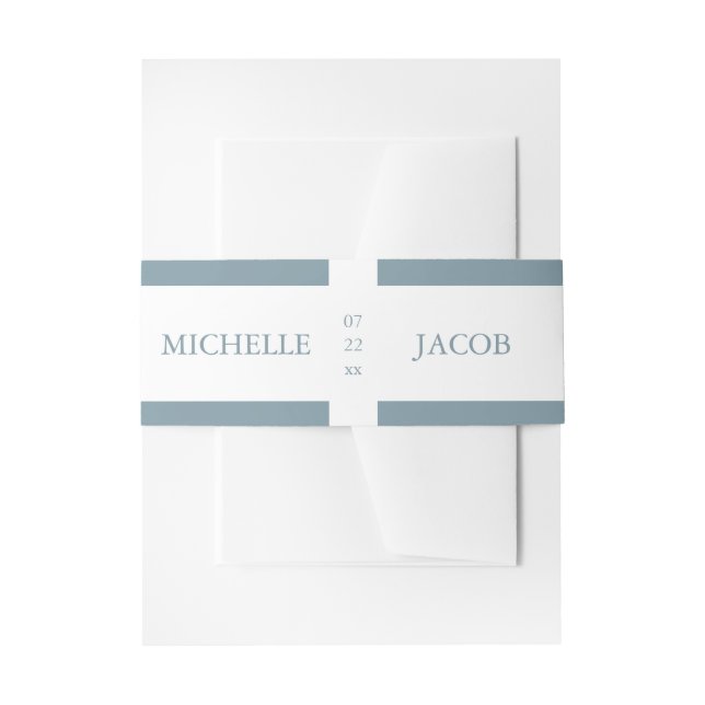 Bandeau De Faire-part Ardoise Bleue Pastel Aéré | Bandeau de Ventre de M (Devant example)