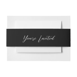 Bandeau De Faire-part Aria ・ Élégant script moderne noir et blanc