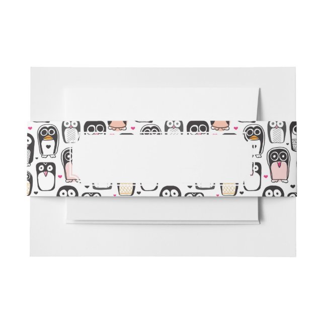 Bandeau De Faire-part arrière - plan d'illustration d'oiseau de pingouin (Devant Example)