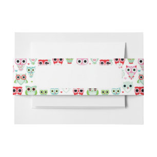 Bandeau De Faire-part arrière - plan en pastel de hibou de couleur de