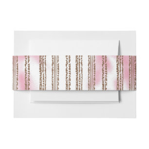 Bandeau De Faire-part arrière - plan rayé rose et blanc