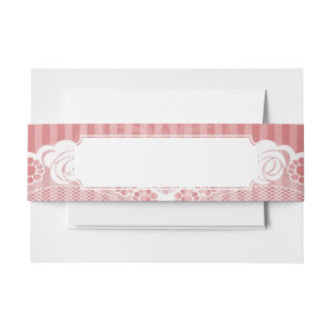 Bandeau De Faire-part Arrière - plan rose et blanc avec la dentelle