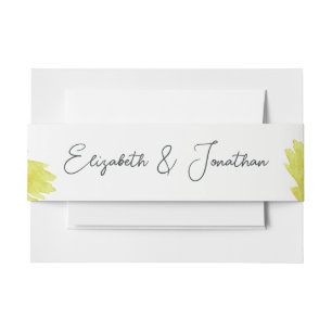Bandeau De Faire-part Art abstrait aquarelle bleu jaune Mariage unique