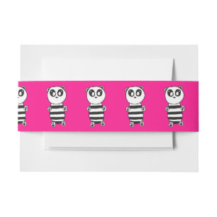 Bandeau De Faire-part Art de panda noir et blanc ludique