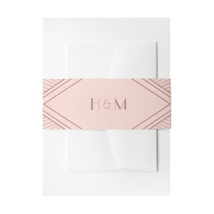 Bandeau De Faire-part Art Déco Diamant Rose rose rose rose rose Mariage