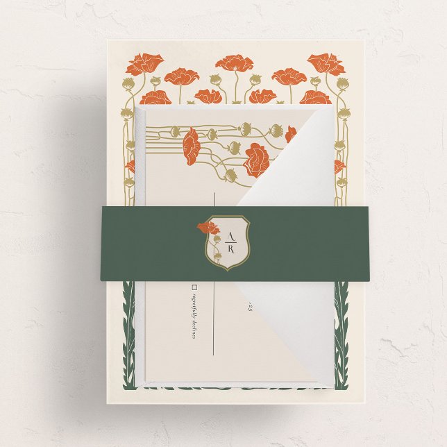 Bandeau De Faire-part Art vintage (Vintage Art Nouveau Invitation Belly Band)