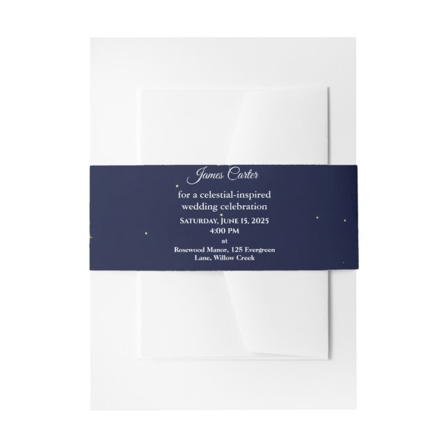 Bandeau De Faire-part Astrologie & Thème de nuit étoilé | Mariage célest (Devant example)
