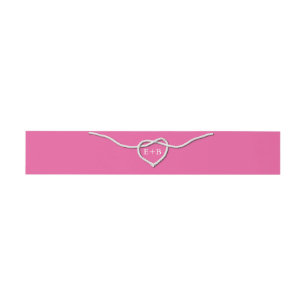 Bandeau De Faire-part Attachement de la bande fuchsia de ventre de noeud