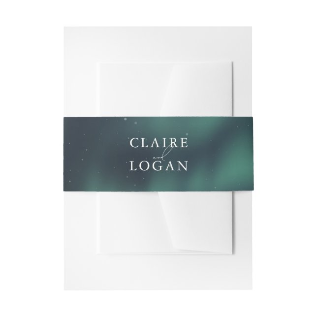 Bandeau De Faire-part Aurora Northern Lights Wedding (Devant example)