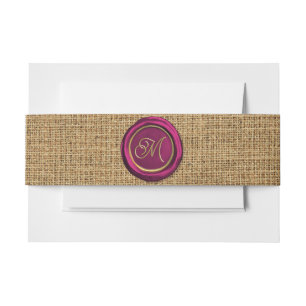 Bandeau De Faire-part Autocollants de cire modernes avec monogramme en B