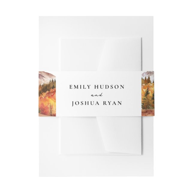 Bandeau De Faire-part Automne Automne Mariage élégant (Devant example)