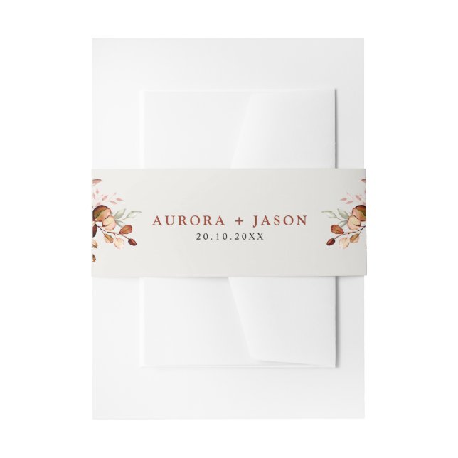 Bandeau De Faire-part Automne Feuilles Russe Pays Boho Mariage (Devant example)