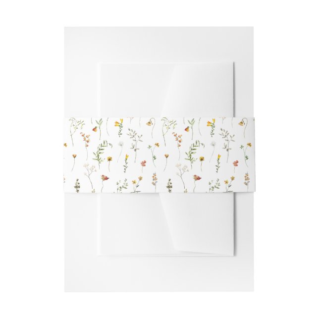 Bandeau De Faire-part Autumn Wildflower Wedding Invitation Belly Band (Devant example)