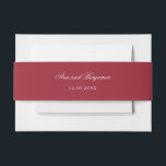 Bandeau De Faire-part Ava Christmas Red Winter Wedding Invitation Belly<br><div class="desc">Ce groupe de ventre simple, mais élégant, a été conçu pour correspondre à ma collection de mariages de Noël Ava classique. Il comporte un arrière - plan rouge profond et vos noms et date mariage écrits dans un magnifique script de calligraphie en blanc. Si vous avez besoin d'aide pour ajuster...</div>