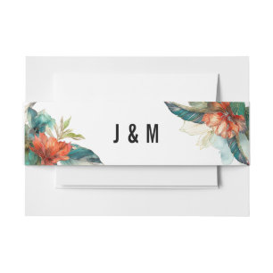 Bandeau De Faire-part Avec Initiales ✉️ Hibiscus Serenade Paradise