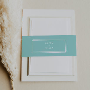 Bandeau De Faire-part AVERT minimaliste moderne Mint Green Mariage cadre