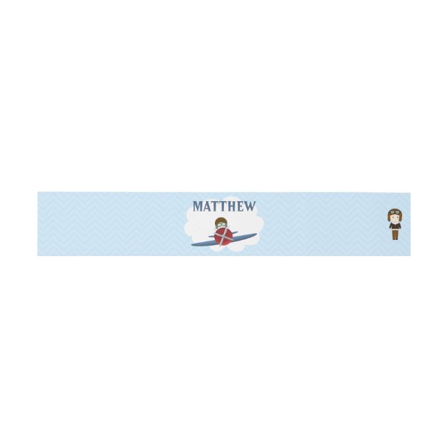 Bandeau De Faire-part Aviateur et son avion (Plat)