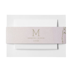 Bandeau De Faire-part Awash Elegant Aquarelle Blush Mariage Monogramme