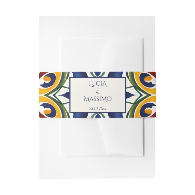 Bandeau De Faire-part Azulejo bleu portugais méditerranéen (Devant example)