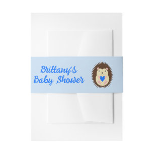 Bandeau De Faire-part Baby Boy Blue Heart Hérisson Baby Shower
