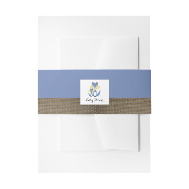 Bandeau De Faire-part Baby shower Blue Fox Burlap (Devant example)