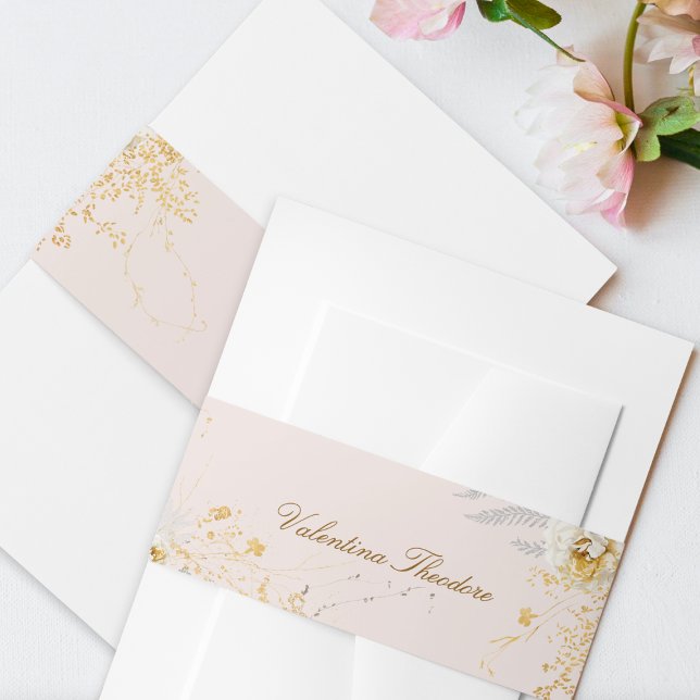 Bandeau De Faire-part baby shower botanique blanc élégant (Créateur téléchargé)