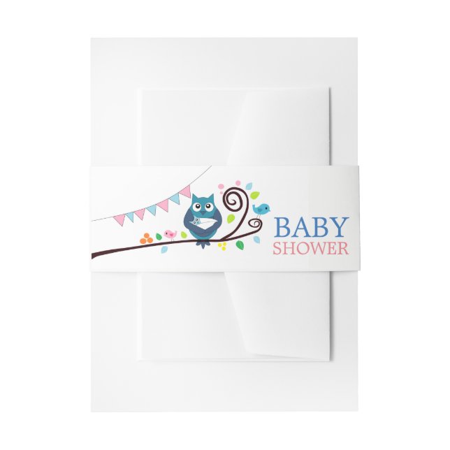 Bandeau De Faire-part Baby shower de Chouette lunaire (Devant example)