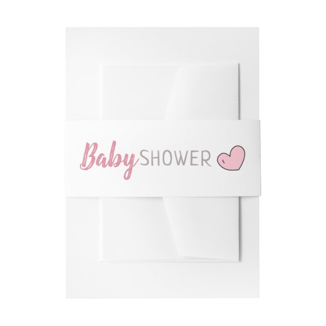 Bandeau De Faire-part Baby shower de coeur rose Invitation Bande de vent (Devant example)