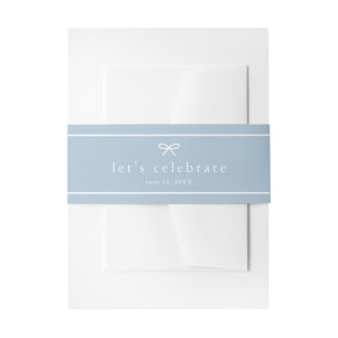 Bandeau De Faire-part Baby Shower Élégant Simple Bleu Poussiéreux pour G
